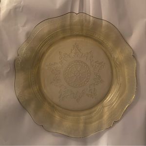Vintage Yellow Federal Glass (Depression glass) plate Patrician